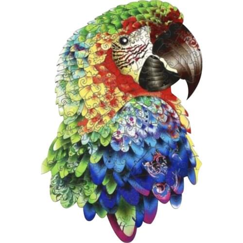 Unique Wooden Animal Jigsaw Puzzles Parrot 3D Puzzle Gift For Adults Kids Educational Puzzle Fabulous Interactive Gift