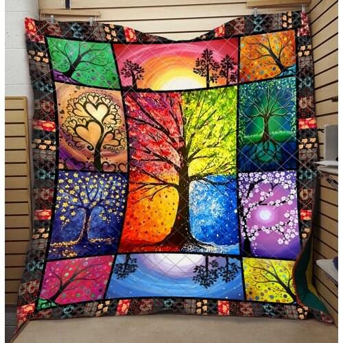 Four Seasons Tree Quilt Creative High End Lifelike Fashion Beautiful Kids School Adults Bed Summer Quilt Dropshipping
