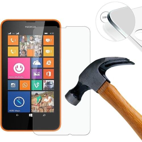 0.3mm Slim HD 9H Tempered Arc Glass Screen Protector Protective Film For Nokia Lumia 630 n630 guard pelicula de vidro