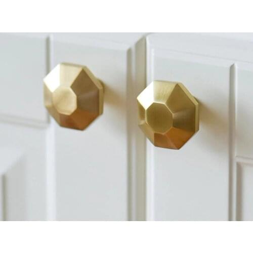 1pc Brass Knob Dresser Knobs Pulls Modern Drawer Pull Handles Unique Kitchen Cabinet Pulls Door Knob Handle Furniture Hardware
