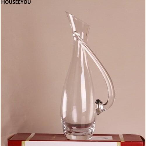 1500ml Lead Free Crystal Glass Wine Decanter Bar Supplies Whiskey Carafe Wine Dispenser Bottle with Handle Home Barware Tools