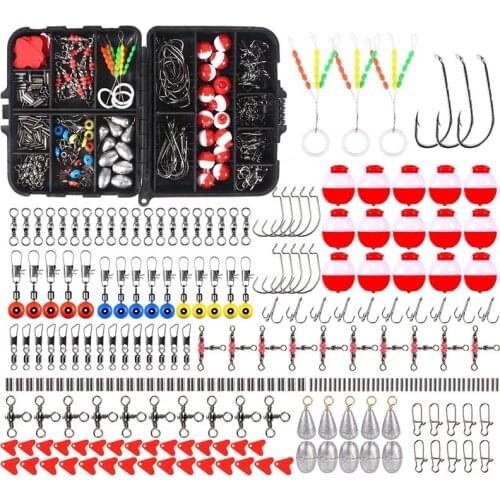 273PCS Fishing Accessories Kit,Fishing Tackle Including Jig Hooks Sinker Slides,Bobbers,Freshwater Saltwater Fishing Set