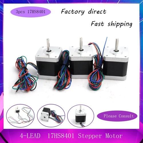 3PCS Nema17 17HS8401 Stepper Motor 4-lead 42 motor Nema 17 motor 42BYGH 1.8A motor for CNC XYZ