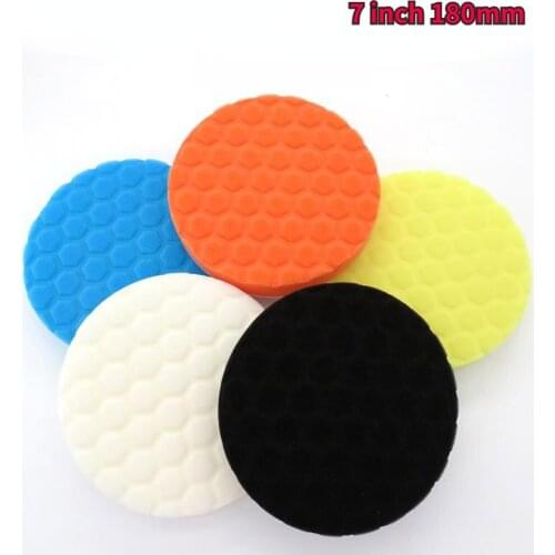 5 Pcs/pack 7 Inch 180mm Mix Colors Polishing Sponge Foam Pads Buffing Wax Foam Sponge Polishing Pad Set For Car Polisher