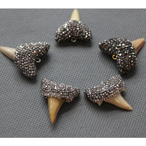 5pcs per Lot Teeth Crystal Druzy Necklace Pendant, Top Drilled Nuggets Gems Stone Chunks, DIY Fashion Women Jewelry Making Beads