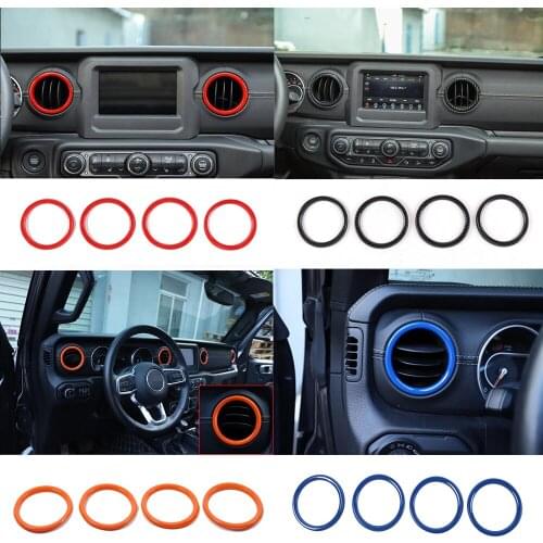 ABS Dashboard Air Conditioning Vent Outlet Ring Trim Fit for Jeep Wrangler JL Gladiator JT 2018+ Car Accessories