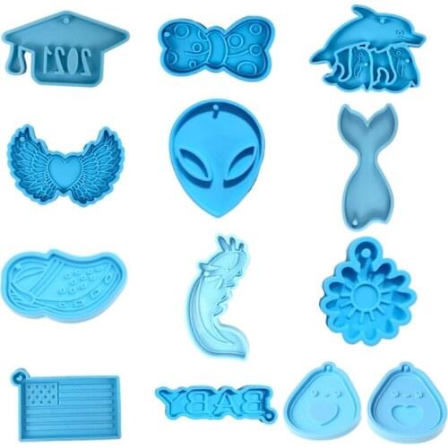 Keychain Epoxy Resin Mold DIY Craft Jewelry Casting Tool Pendants Silicone Mould