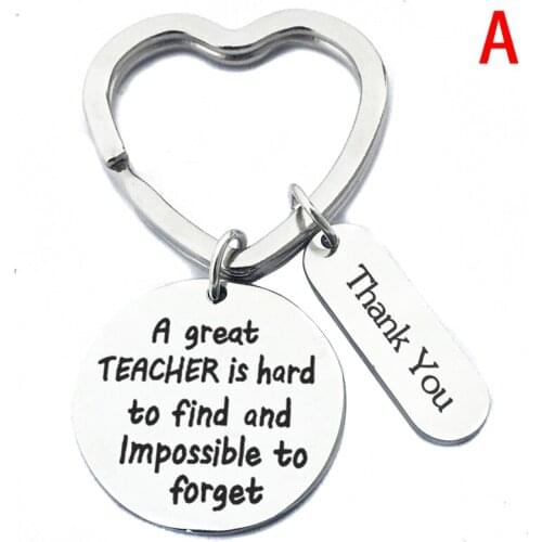 Stainless Steel Teachers' Day Thank You Festival Gift Teacher Keychains Ring Key Holder