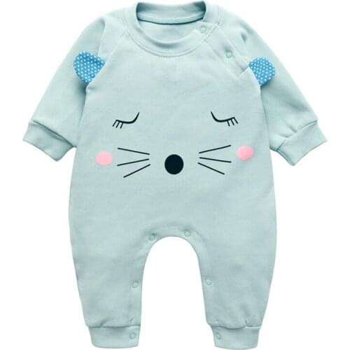 Cotton Baby Rompers Cute Cat Baby Boys & Girls Clothes Long Sleeve Newborn Clothes Infantil Baby Jumpsuit Baby Rompers Pajamas
