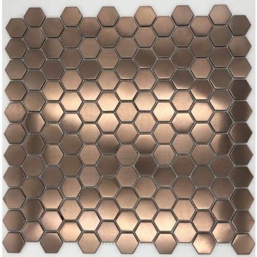 China factory cheap price rose gold hexagonal metal tile mosaic