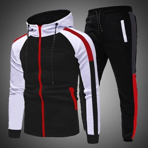 Men Tracksuit Pants Jogging Suit 2 Pcs Tracksuit Autumn Winter Men Outfits Sportswear Running Sweatsuit Loose Fit Clothes Men