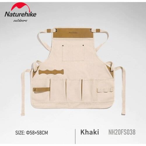 Naturehike Outdoor Multifunction Work Cowhide Apron Camping Gardening Barbecue Multi Pocket Design Wearresisting Working Clothes
