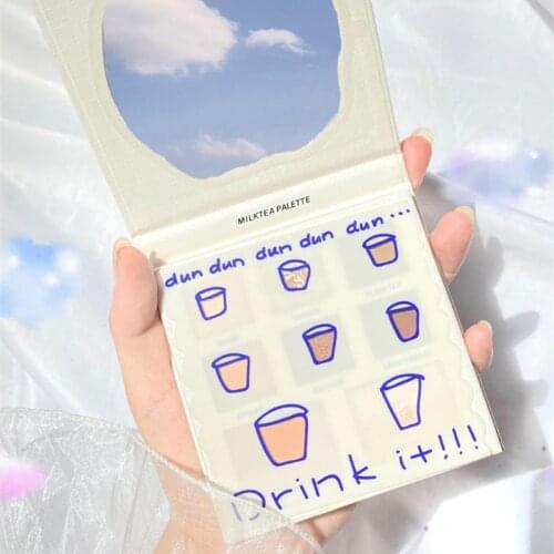 Fashion Milk Tea Eyeshadow Palette Matte EyeShadow Glitter Eye Shadow Box MakeUp Shimmer and Diamond Eye Cosmetics Tool 8 Colors