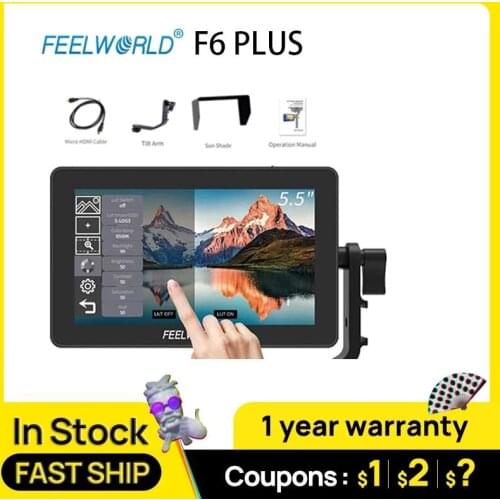Feelworld F6 PLUS Monitor Aluminum Alloy 5.5 Inch Touch Screen Director Monitor DSLR Camera 4K Micro Single Display