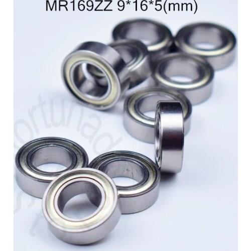 MR169ZZ 9*16*5(MM) 10pieces bearing ABEC-5 bearing metal Sealed Miniature Mini Bearing MR169 MR169ZZ chrome steel bearings