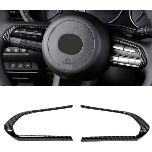 Car Styling ABS Carbon Fiber Interior Steering Wheel Decorative Cover Trim for Mazda CX-30 CX30 2019 2020 2021 accessories