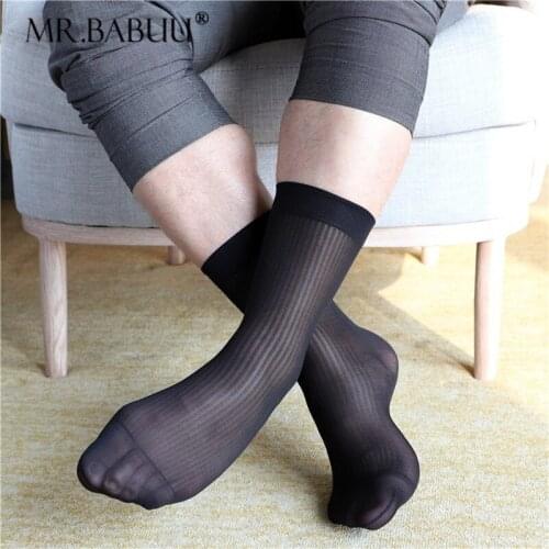 2021 new mens business formal wear Japanese pinstripe short stockings sexy in tube