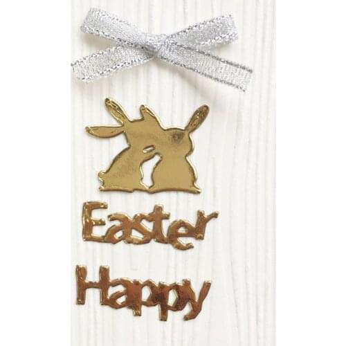 2021 New Happy Easter DIY Cutting Dies Stencil Scrapbooking Embossing Paper Card Decor