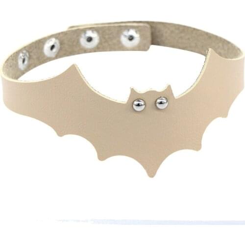 Unusual necklace white Leather Chokers Vintage Gothic Goth Pink PU Leather Necklaces for Women Rivet Spike Punk Collar Chain Cha