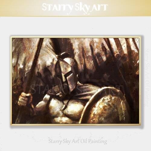 Gifted Artist Hand-painted High Quality Impressionist Sparta Portrait Oil Painting on Canvas Sparta Warrior Figure Oil Painting