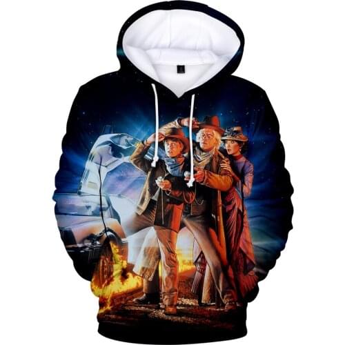Popular Back to the Future Fashion 3D Hoodies Men Women Cool Hooded Pullover Sweatshirts Mens Oversized Harajuku Hoodies Autumn