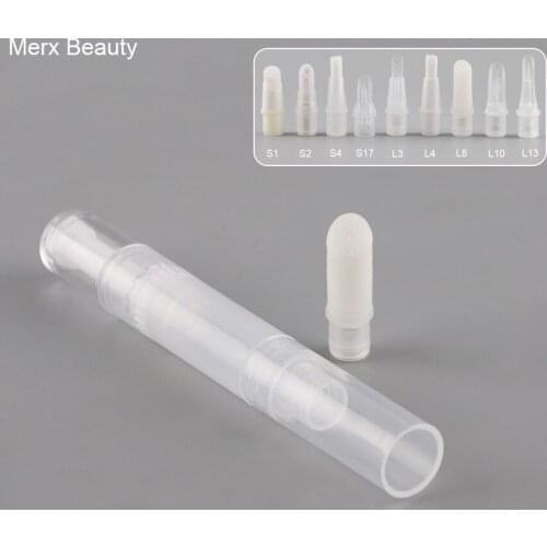 50PCS 5ML Transparent Plastic Twist Pen with Different Applicators Empty Round Cosmetic Pen Disposable Lip Gloss Dial Up Pen