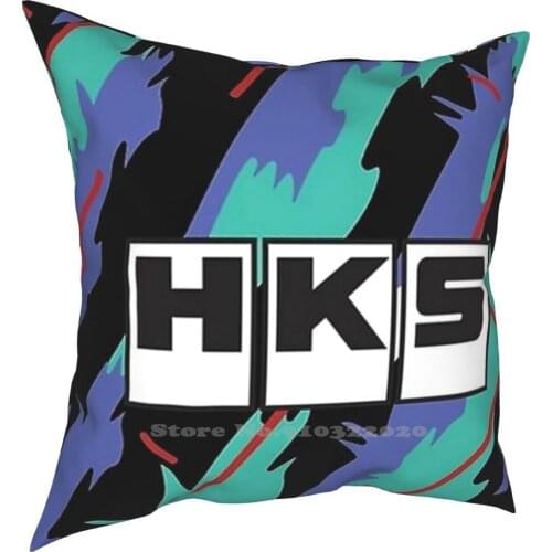 Hks Funny Cute Decor Square Pillowcase Hks Jdm Drift Drifting Miata Gtr Honda Stance Japanese Trd Rally Supra Turbo Japan Ae86