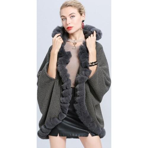Swonco Faux Fur Capes Womens Winter Warm Coats Hooded Ponchos 2020 New Sexy Female Cloak Capes Coat for Womens Comfortable