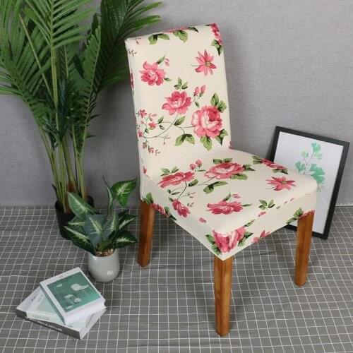 1/4/6pcs Flower Print Stretch Chair Cover Home Dining Elastic Chair Covers For Wedding Party Banquet Home Decor Universal