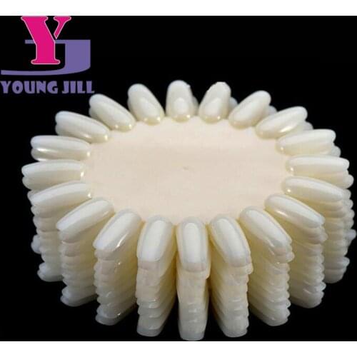 10Pcs Natural White Fake Nail Art Display 20 Tips / Piece Nail Polish Glue Display Wheel Design For Beauty Nails Tool Set Art