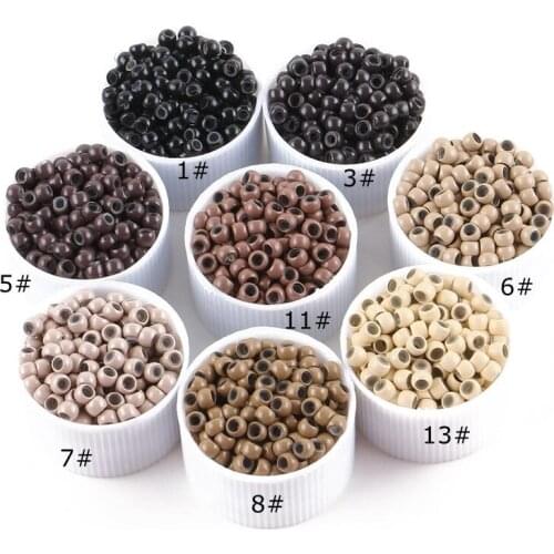 1000 pcs 2.9x1.6x2.0mm Silicone nano rings for nano rings copper with silicone lined hair beads hair rings hair extension tools