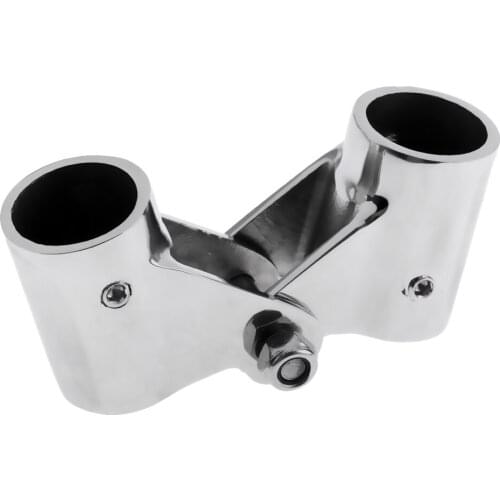 2 Pieces Heavy Duty 316 SS Boat Rail Fittings Folding Swivel Coupling Tube Pipe Connector (25mm)
