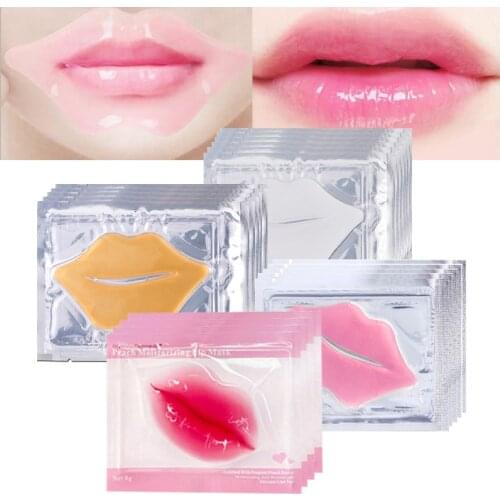 30PCS Crystal Collagen Lip Mask Gel Pads Patch Moisture Essence Anti Aging Wrinkle Hydrating Lips Care Enhancer Beauty Skin Care