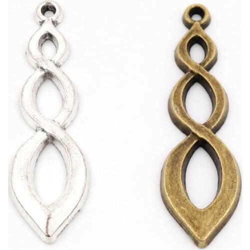 37x11mm 10pcs Antique Silver Plated Bronze Plated 8 Infinity Handmade Charms Pendant:DIY for bracelet necklace