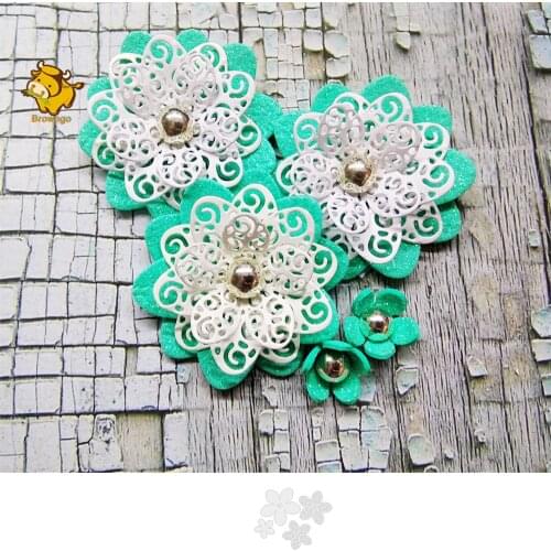 4Pcs/Lot Flowers Set Metal Cutting Die Stencil Template for DIY Embossing Scrapbooking Paper Album Gift Cards Making Die Cuts