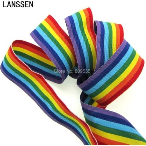 5Yard Multicolor Stripe Ribbon Handmade Sewing Supplies Gift Packing DIY Garment Accessories 3.5cm Ribbons