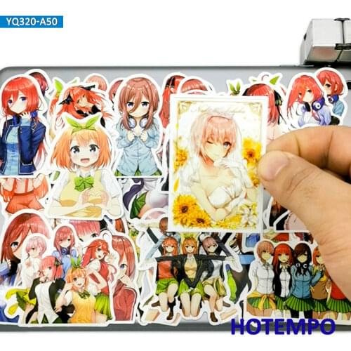 50pcs The Quintessential Quintuplets Cute Anime Stickers for Mobile Phone Laptop Pad Case Luggage Kawaii Cartoon Decal Stickers