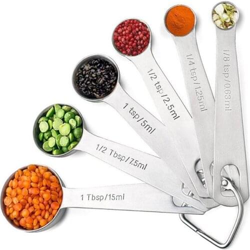 6Pcs Stainless Steel Measuring Spoons Baking Spoon Measurements Accurate Tools With Scale Kitchen Measuring Set Tools SN1422