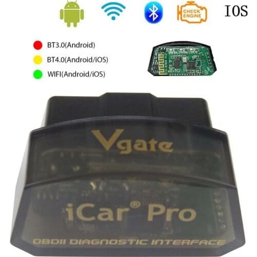 Vgate iCar pro ELM327 Bluetooth 3.0/4.0/WIFI OBD2 Car Diagnostic Scanner Tool ELM 327 Software V2.1 For Android/IOS