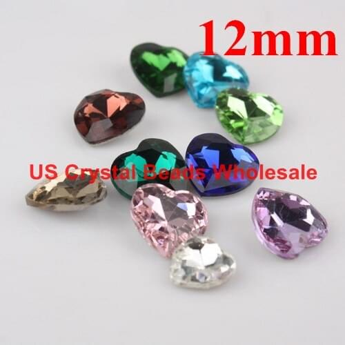 Free shipping! Wholesale 100pcs/lot 12mm 4831 heart pointback crystal fancy stone 21 colour (can choose colour)F5401-5421