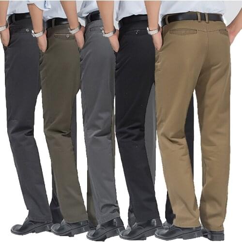 New Design Autumn Casual Men Pants Cotton Loose Male Pant high waist Straight Trousers Fashion Business Pants Men Plus Size 40