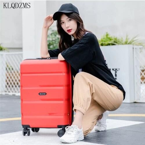 KLQDZMS 18/22/26inch men women business travel luggage PP rolling luggage spinner on wheels trolley suitcase