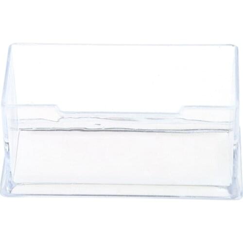 Clear Business Card Holder Acrylic Plastic Display Stand Rack Desktop Office