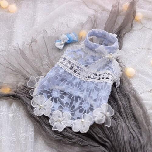 Flower Lace Sundress Pet Summer Dress Thin Teddy Maltese Dog Dress Princess of Yorkshire Doggie Chihuahua Yorkshire Pomeranian