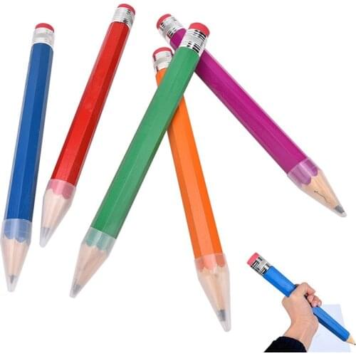 1Pcs 35cm Wooden Colorful Handcraft Large Pencil Watercolor Pen Mark Painting Students Toys Gifts Big Stationery Home Desk Decor