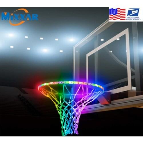 EZK20 Dropshipping LED Basketball Hoop Solar Lights LED Strip Lamp Perfect for Night Outdoors Training