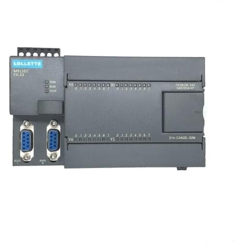 FX1N FX2N 32MR 3AD 2DA PLC Controller 16DI 16DO, RS485 Modbus RTU for GX