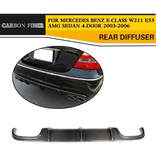 Carbon Fiber Rear Bumper Diffuser Lip For Mercedes Benz E Class W211 E55 AMG 2003-2006