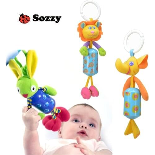 Sozzy Free Shipping New arrive Beetle Mobile Bed Hanging Plush Dolls Animal Bells Ring 0 -1 Years Baby Rattle Toys
