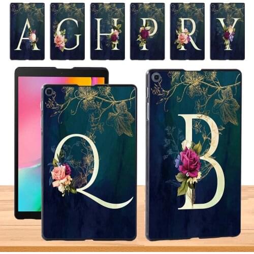 Initial Name Pattern Durable Slim Tablet Case for Samsung Galaxy Tab A 8.0 (2019) T290 T295 New Protective Shell + Free Stylus